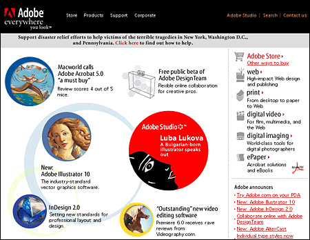 Standardno oblikovana stran Adobe Corporation