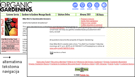 Alternativne besedilne povezave na Organic Gardening