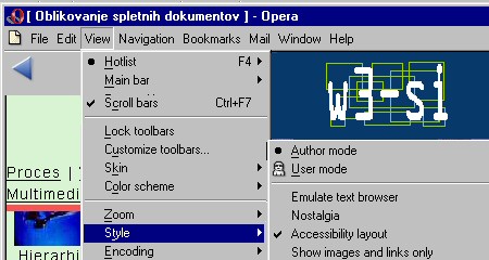 Nastavitev slogovnih predlog v Operi