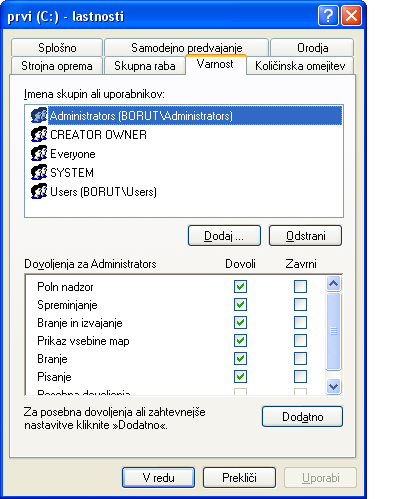 Pravice v Windows XP