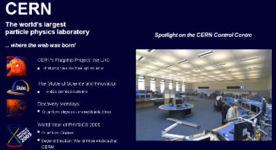 Domača stran spletipča CERN
